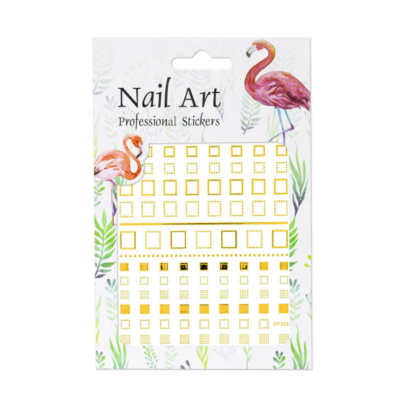 Nail Art Sticker Gold Square