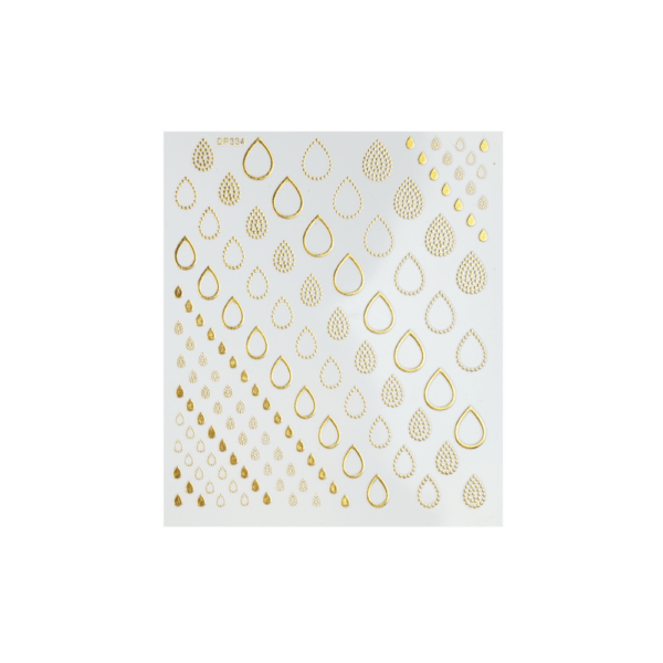 Nail Art Sticker 3D Gold Drop