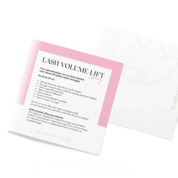 PE Nazorg Informatie briefjes Lash Volume Lift EN